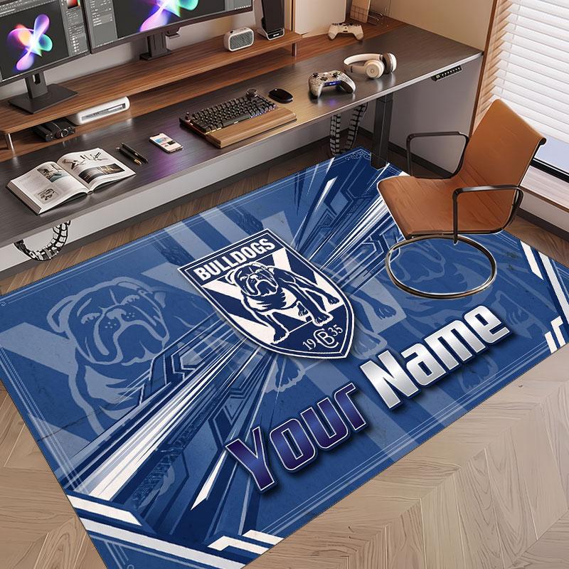 Custom Rug Canterbury-Bankstown Bulldogs Pattern Print Name Text Soft Non‑Slip Floor Carpet for Home Indoor Decoration