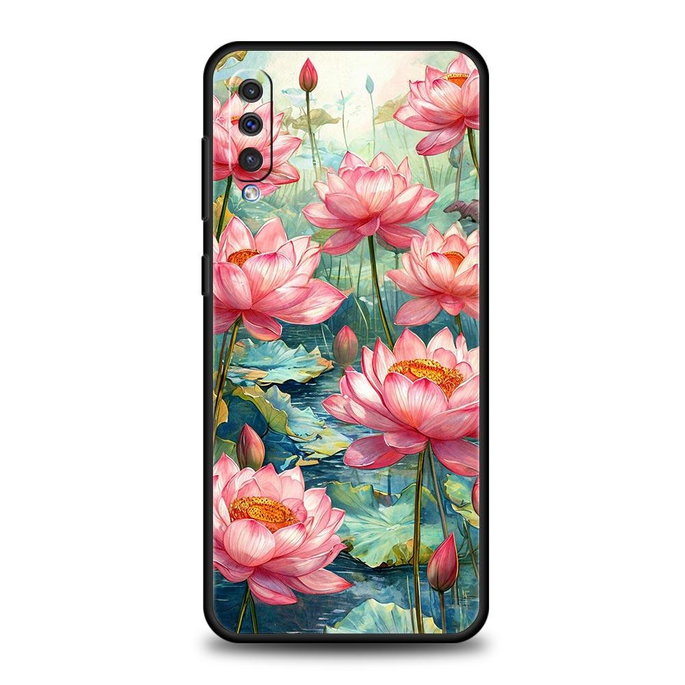 Чехол для телефона Samsung A56 A36 A26 A24 A12 A14 A16 A50 A70 A20E A10S A22 A40 A34 A54 A42 A52 5G A04s A06 Чехол с узором Лотос