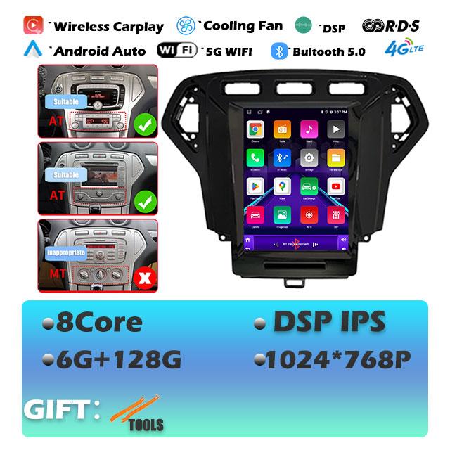 IPS Android 14 для Ford Mondeo 4 2006-2010 Carplay автомобильный радиоприемник мультимедиа видеоплеер навигация GPS стерео