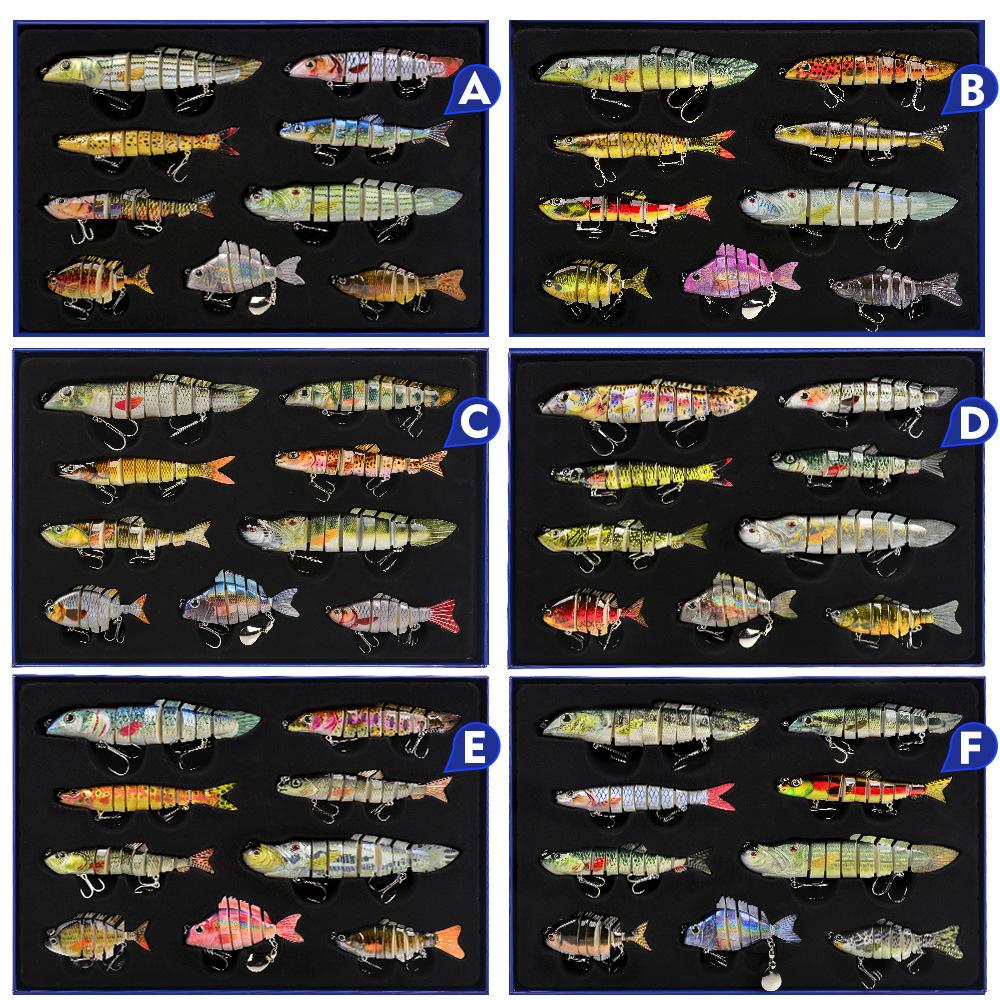 Multi Jointed ABS Material Fishing Lures Kit Lifelike Swimbaits for Bass Pike Trout Carp Freshwater Saltwater Fishing Gift Box