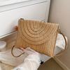Summer Beach Handmade Straw Woven Clutch  Elegant Women's Casual Shoulder Crossbody Bag with Detachable Shoulder Strap
