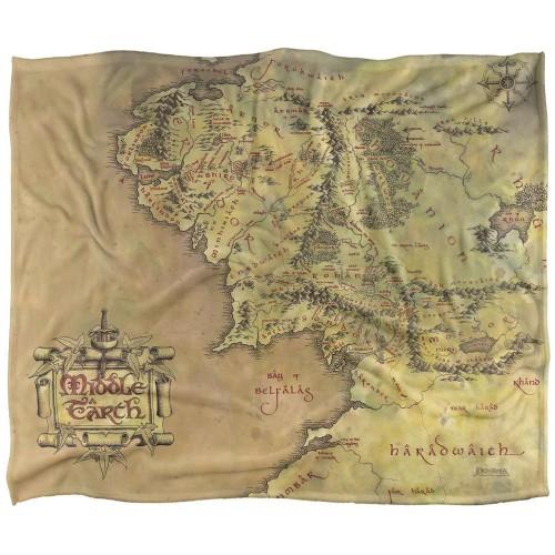 Lord Of The Rings Map of Middle Earth Silky Supersoft Blanket