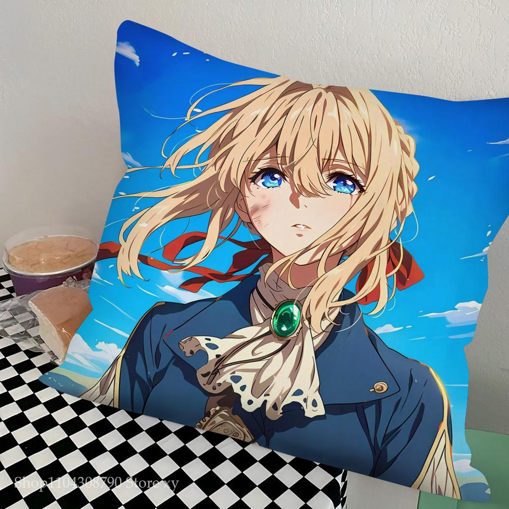 Фиолетовый Вечный Сад Анимационный Фильм Наволочка Квадратная Подушка Спальня Диван Досуг Комфорт Подушка Автомобиль Гостиная Домашнее Украшение