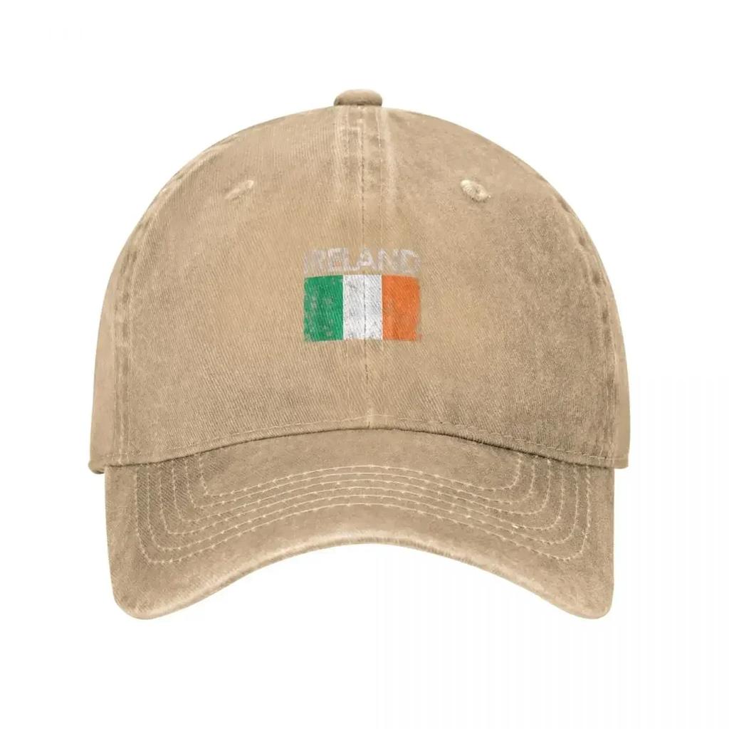 Ireland Irish Flag Vintage Baseball Cap Distressed Denim Adjustable Sun Protection Casual Hat Adult