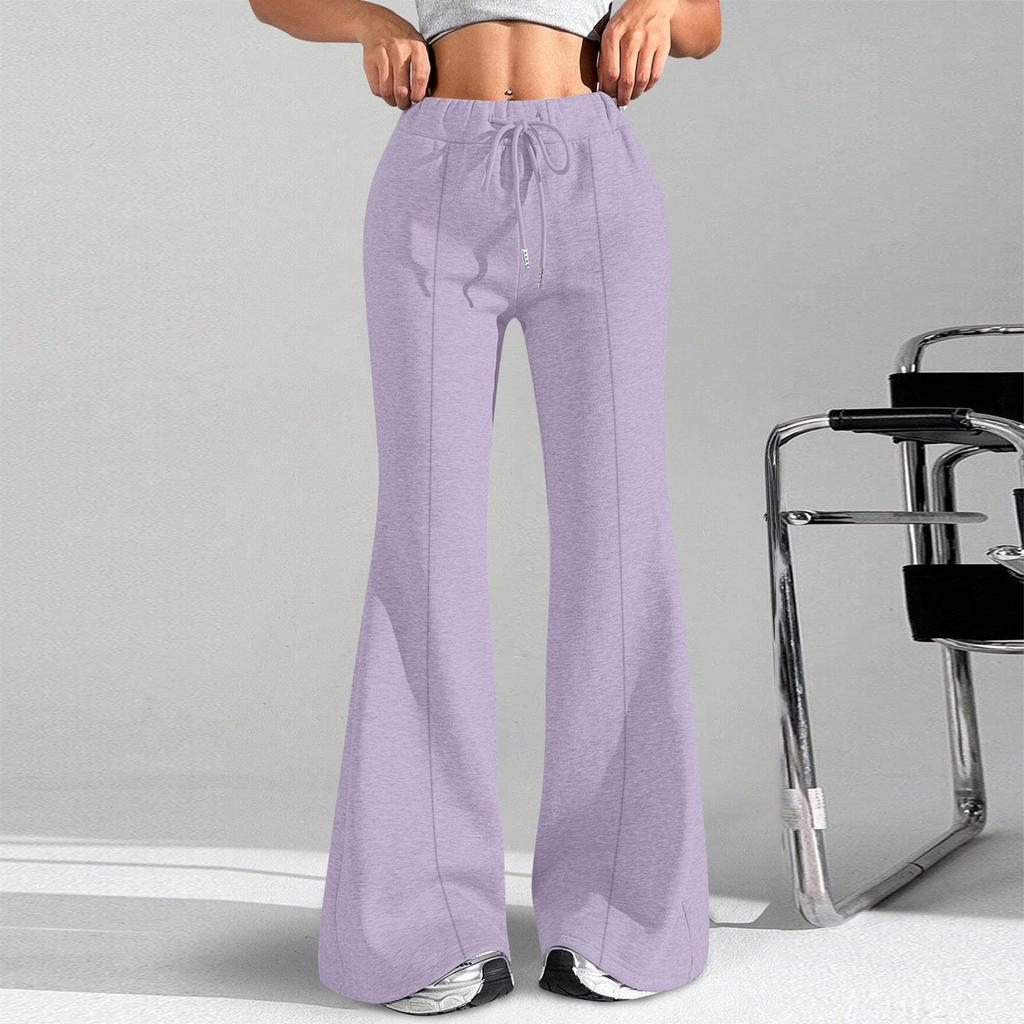 Женские модные свободные брюки-карго с завязками на талии, однотонные, расклешенные