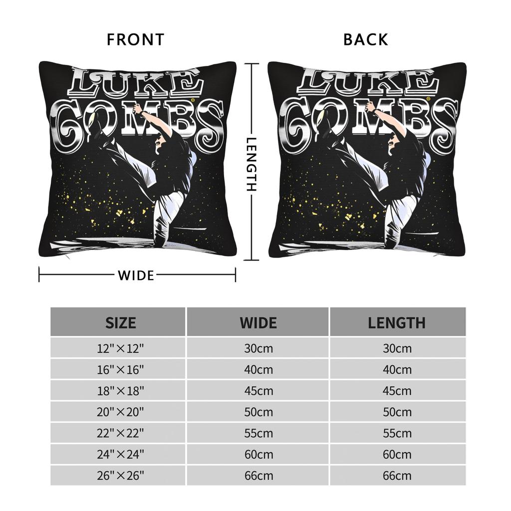 L-Lukes Combss Country Music Pillow Cover Graphic Cushion Cover Novelty Pillow Case For Living Room Chair