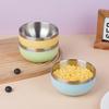 Round Bowl Fruit Salad Bowl Multi-color Food Container Stainless Steel Bowl  Kitchen Tableware