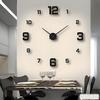 Luminous Arabic Numerals Clock Modern Design Battery Powered Silent Decorative 3D DIY Wall Clock for Living Room