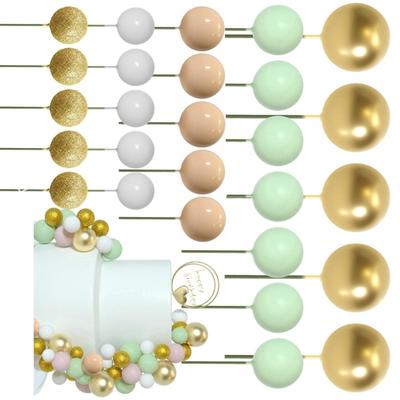 Набор из 50 предметов для украшения торта, круглые топперы для торта, шпажки для вечеринки, пенопластовая текстура, подходит для праздничного торжества