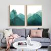 Новый китайский стиль абстрактный пейзаж живопись зеленые горы плакат настенная живопись холст картины украшения гостиной