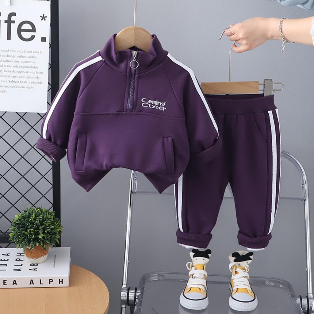Детский комплект из двух предметов: свитшот с молнией до середины и брюки