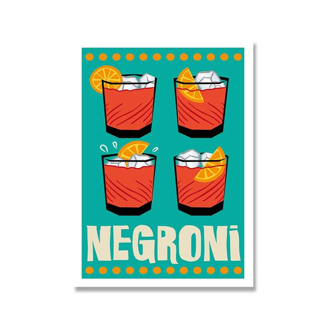 Джин Тоник Кухня Печатный Коктейль Настенная Картина Холст Картина Кухня Плакат Бар Клубная Жизнь Домашнее Украшение Мультфильм Напиток Картина