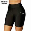 Women's Swim Shorts Board Shorts Swimwear Bathing Suits Bottoms with Pocket High Waisted Quick Dry