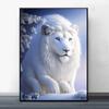 Алмазная живопись Новые поступления Белоснежный лев Diy Полный квадратный круглый дрель Стразы Вышивка Зимний пейзаж Животные Мозаика Наборы для вышивки крестом