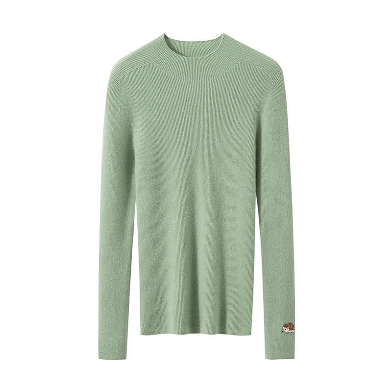 Autumn/Winter 2025 Women's Slim-Fit Striped Cashmere Embroidered Knit Top
