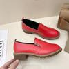 Мягкие кожаные лоферы с низкой посадкой, повседневные туфли со средним каблуком - Женская обувь