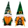 Cheerful Green Leaf Festival Plush Doll With Stylish Rainbow Knit Hat For Festive Decor