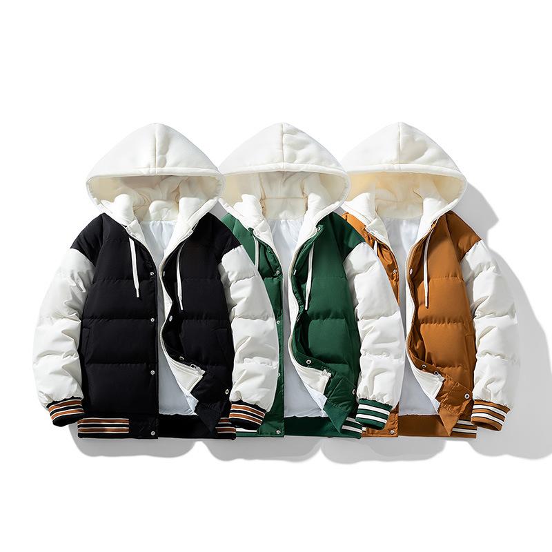 Мужская зимняя рабочая одежда большого размера, пуховик, теплая свободная одежда, короткая повседневная куртка с воротником на молнии для занятий спортом на открытом воздухе