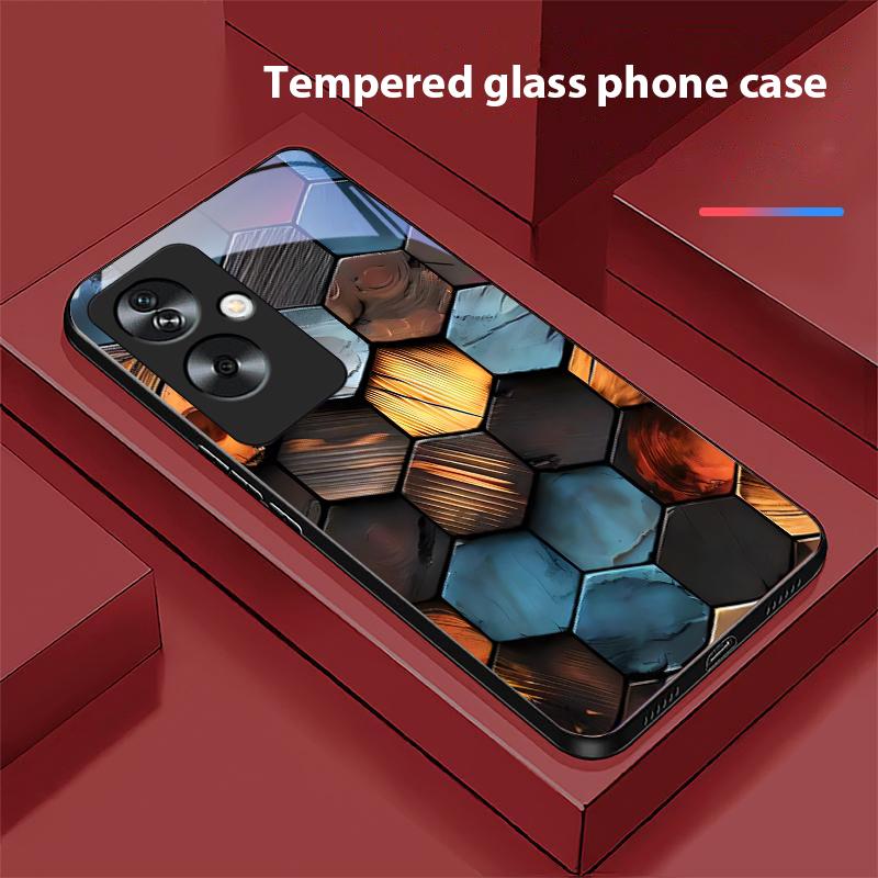Цветная текстура дерева для Oppo A79 5G 58 78 74 60 4G Reno 11F Realme GT 6 11 Note 50 10 C55 X2 Закаленное стекло Черный чехол для телефона