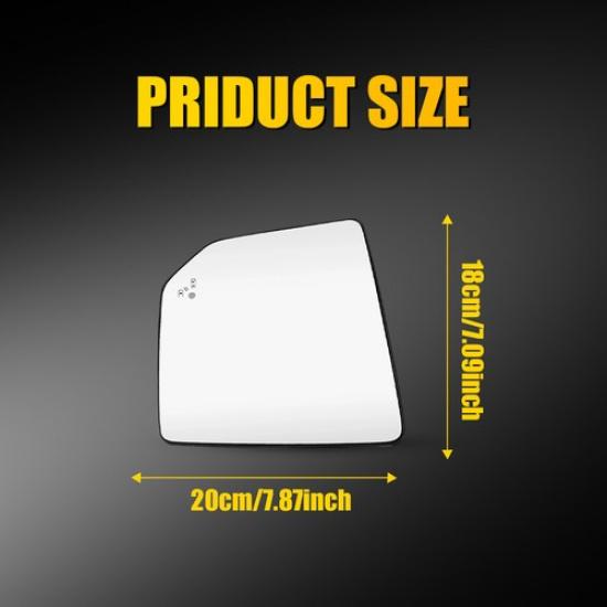 Mirror Glass Heated Blind Spot For 2015- Ford F150 Driver Side HC3Z17K707A