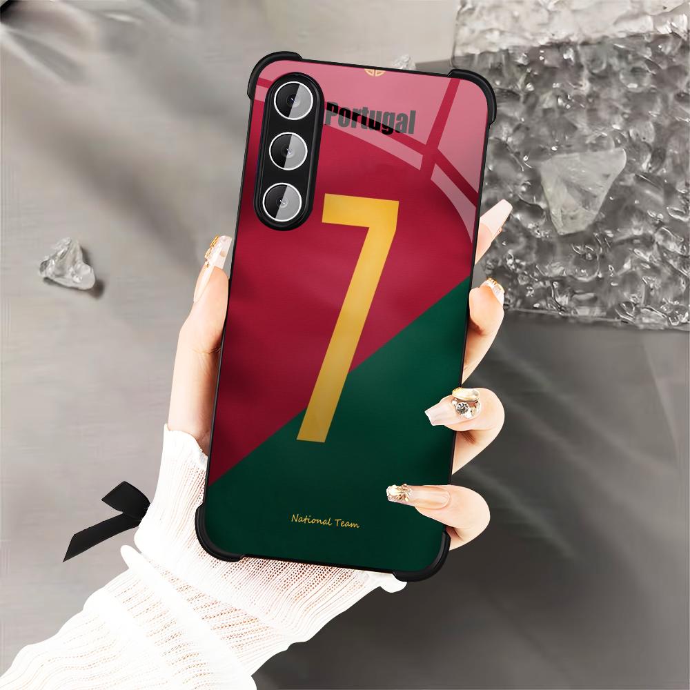 Portugal No. 7 Football fashion phone cases s26 ultra case glass for Samsung Galaxy S26 S25 S24 S23 S22 FE Ultra Plus