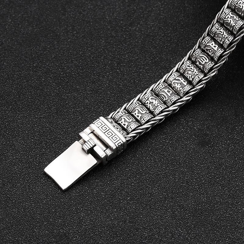 Xsl Jiamei ручной работы творческий браслет Lucky буддийская сутра мужские бусины в стиле ретро шесть слов заклинание персонализированные аксессуары