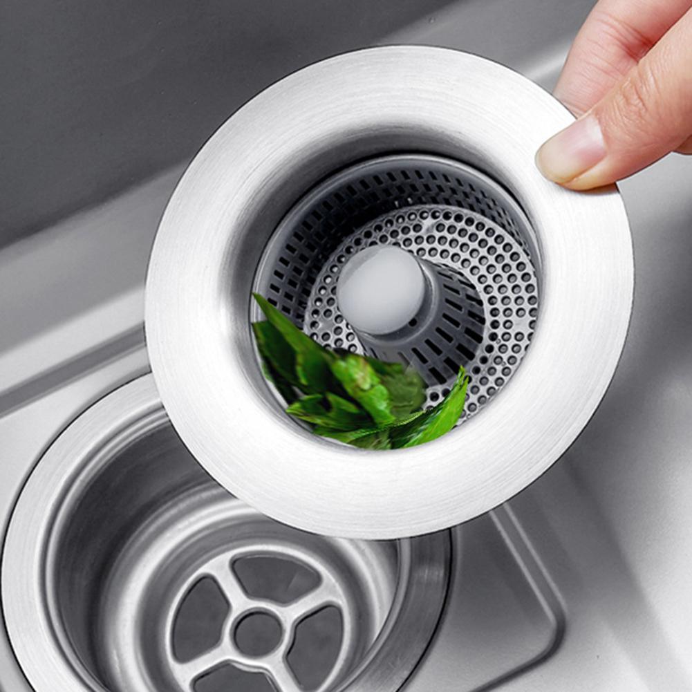 Kitchen Sink Strainer, Stainless Steel Sink Drain Strainer And Stopper With Portable Handle Heat-resisting, Rust-proof, Scratch-resistant Metal Sink S