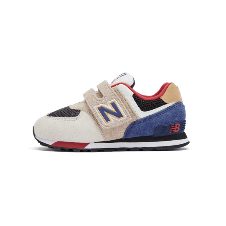 New Balance Удобные износостойкие низкие детские кроссовки Бежевые Темно-синие Для младенцев и малышей IV574LC1