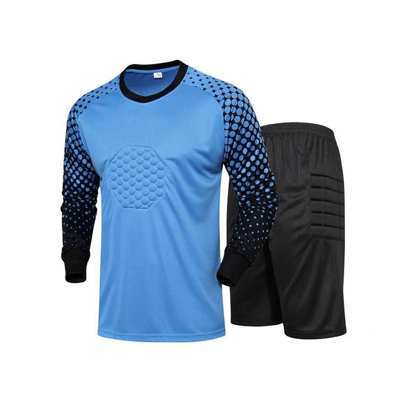 Unisex Soccer Goalkeeper Jersey Set Long Sleeve Training Match Uniform Adults Kids