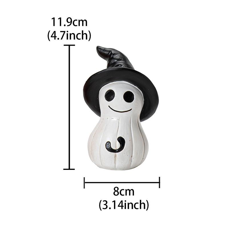 1pcs Creative Halloween Resin Figurines with Smiling Ghost Design Large Cute Ghost Statue for Festival Home Party Decoration
