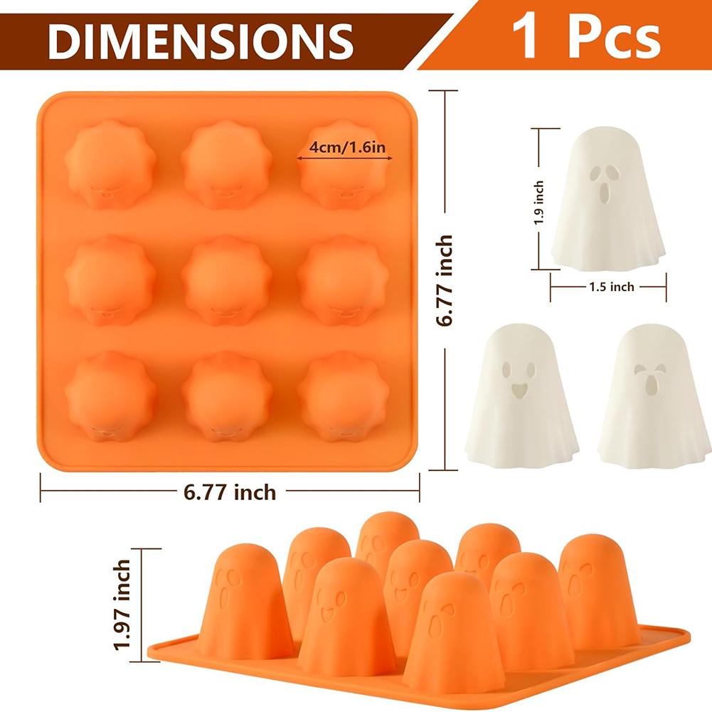 Halloween Silicone Moulds Wear Resist Holiday Kitchen Tools Multi-Purpose Cute Ghost Ice Mould for Jelly Chocolate Candy Gummy