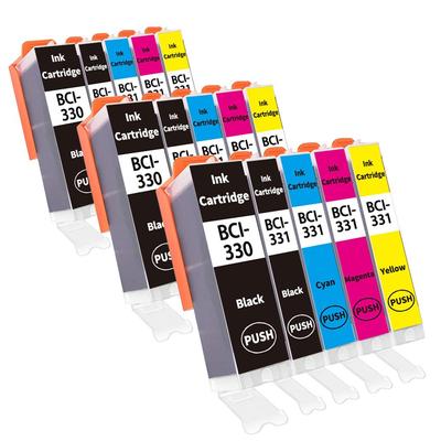 BINGSTARONE Совместимые с Canon чернила для PIXUS PIXUS PIXUS и PIXUS, Индикатор уровня чернил в картридже индивидуально, Большая емкость, Картриджи BCI-330 BCI-331, 5 цветов,