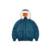 P-2B Short Hooded Removable Fur Collar Down Jacket Unisex Outerwear Blue P19JK042