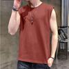 Мужская майка-топ, однотонная повседневная майка, майки, футболки без рукавов с круглым вырезом, летние пляжные топы