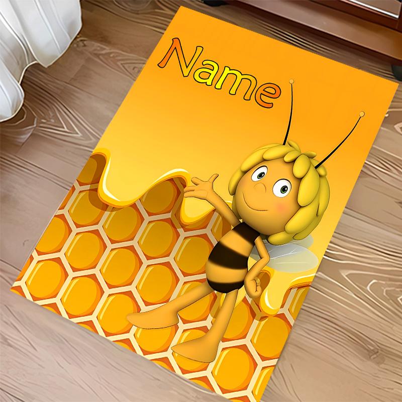 Custom personalization Maya the Bee Print Area Rug - Soft, Washable Non-Slip Indoor Mat,Living Room,Home&Office Decorative Rug