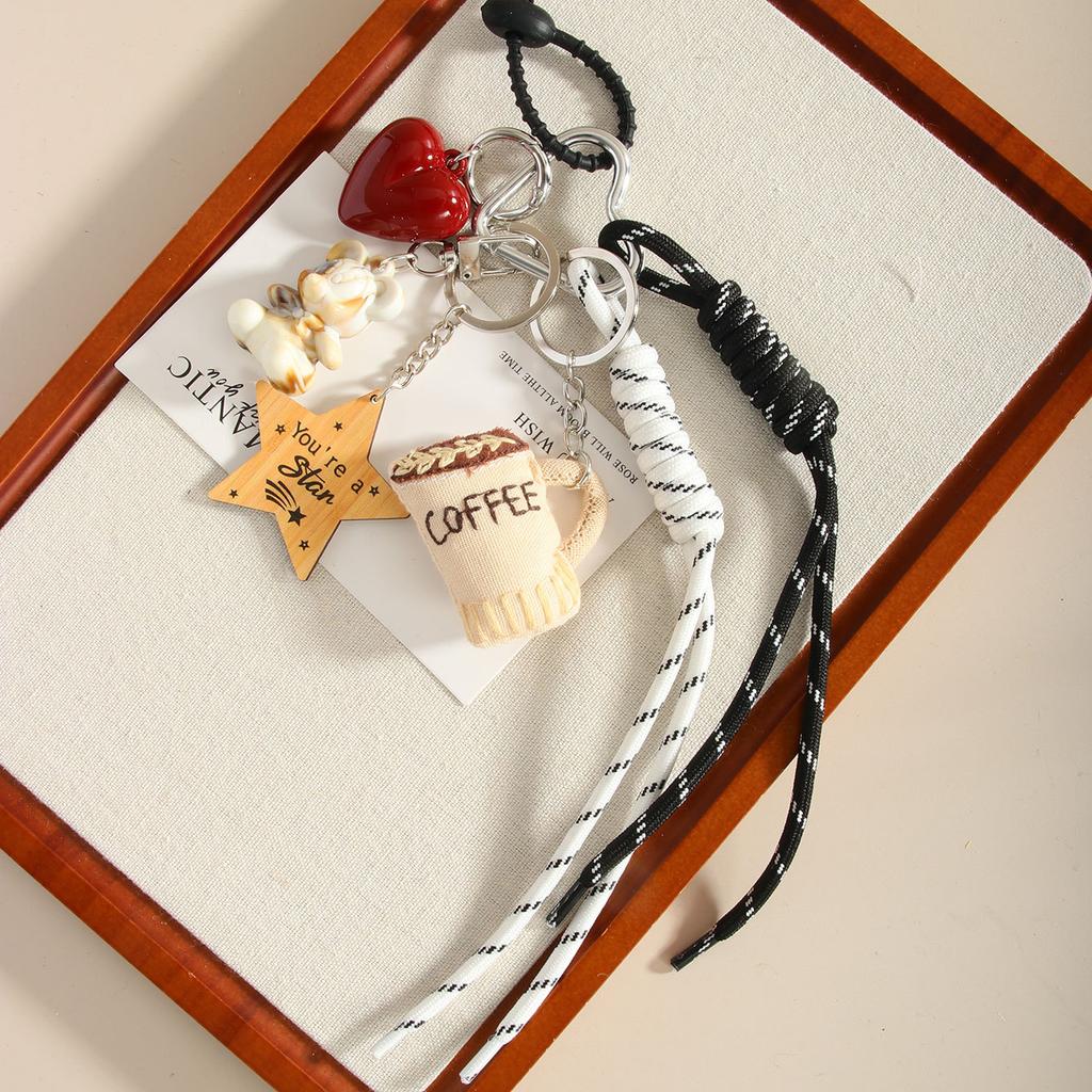 Creative bag hanging cute cartoon bear camera coffee cup fashion bag pendant DIY lanyard pendant