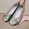 Old Beijing Satin Cloth Shoes Ethnic Style Embroidered Shoes Ancient Style Flat-soled Hanfu Shoes Soft-soled Non-slip Cheongsam Women's Shoes