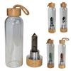 Natural Crystal Column Gemstone Energy Healing Glass Water Bottle Cup Drinkware