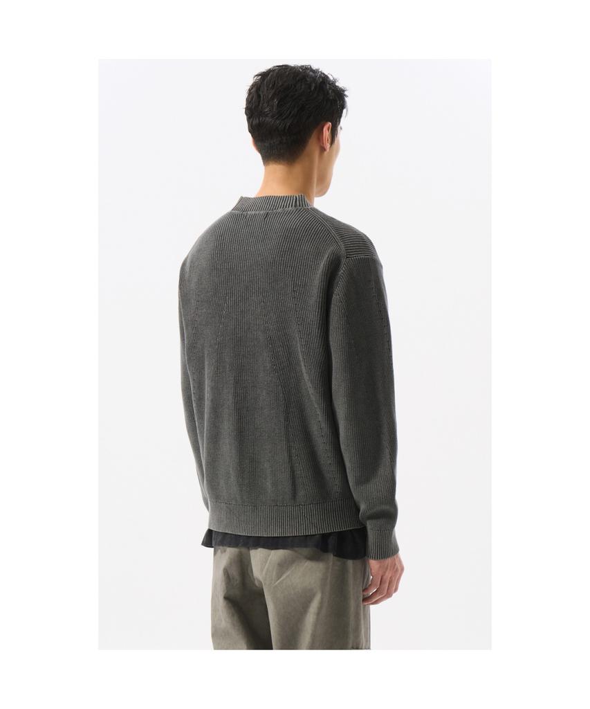 Customellow Gray Garment Dyed Cardigan Cwwas25114Gyx