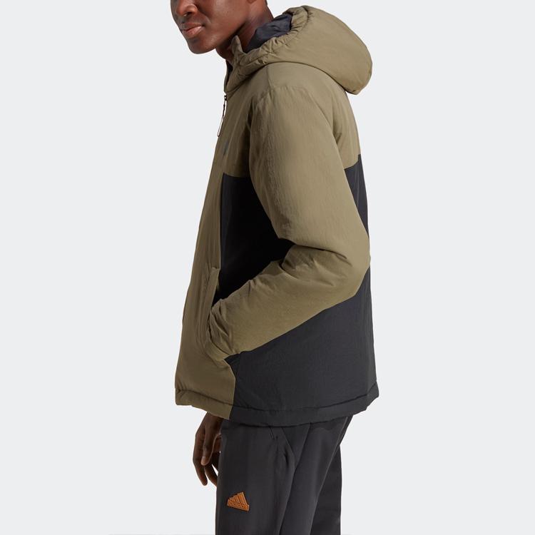 Adidas Puffer Jackets Men's Strata Olive Green Hooded Moderate Other HM2264