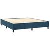 Box Spring Bed with Mattress Dark Blue 200x200 cm Velvet