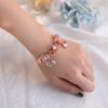 Rose Golden Color Love I LOVE YOU Pendant Womens Smile Bracelet Diy Beads Crown Bracelet