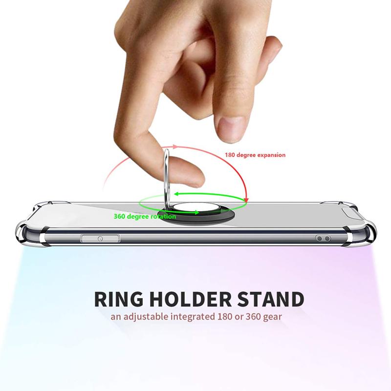 Мягкий прозрачный чехол-держатель с кольцом для телефона Huawei Honor 90 Lite 80 SE 70 Pro Plus 60 50 SE X8 X7 X9 Y70 Y60, противоударный чехол с подушкой безопасности, чехлы из ТПУ