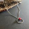 Серебряное колье с кораллом, вес изделия 2,85 гр (2145622)