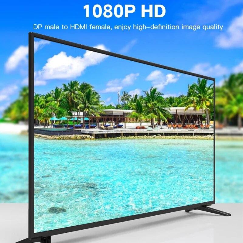 Адаптер-конвертер 4K DP to HDMI, совместимый с Display Port, штекер DP to Female, HD TV, адаптер для видео-аудио для ПК и ТВ