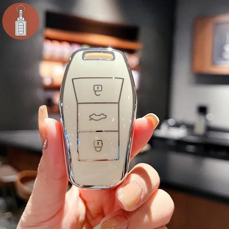 Полностью закрывающий ТПУ чехол для ключа для JAC X4 X6 X7 X8 A5 - Ударопрочный защитный корпус брелока в черном, белом, сером, фиолетовом цветах