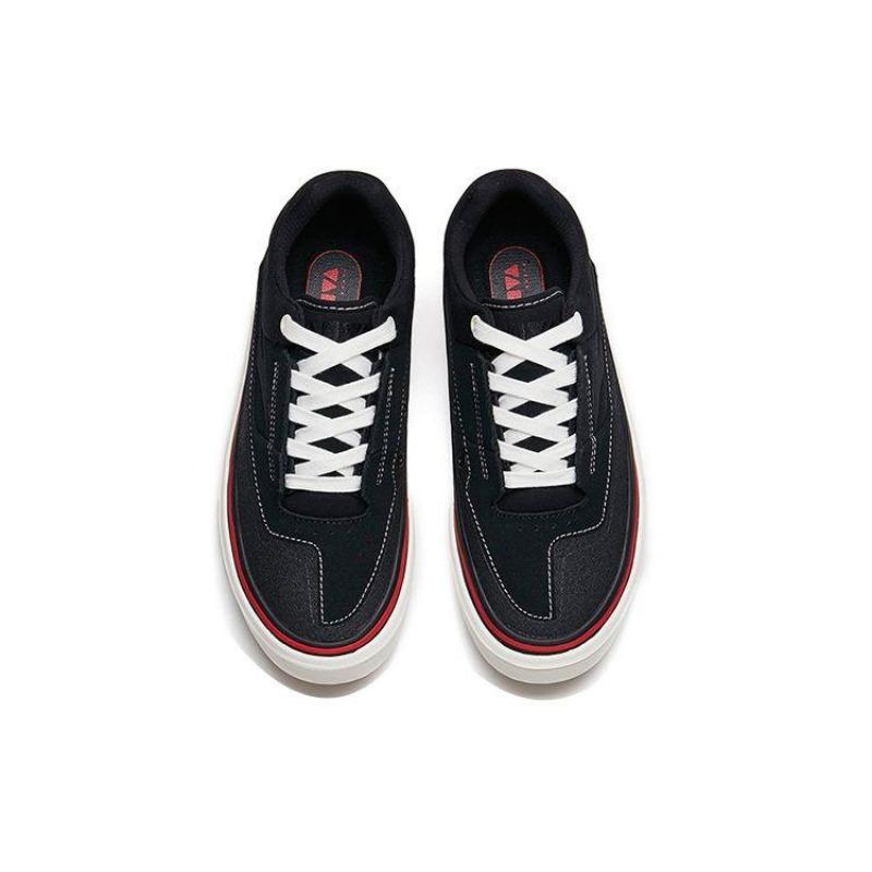 Anta Aoli CVS men low-top canvas skate shoes black white non-slip durable lightweight 112238014-3