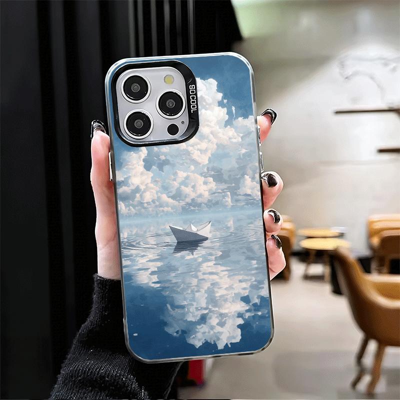 Бумажный Самолет Лодка Мечта Ударопрочный Чехол для Телефона для iPhone 17 Air 16 16E 15 Pro Max 14 Plus 13 Mini 12 Задняя Крышка Противоударный Fund