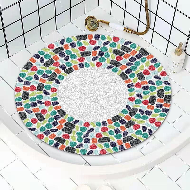 Круглый нескользящий коврик для ванной комнаты Душевая комната Ванная комната Полая сетка Дренаж Специальный противоскользящий коврик