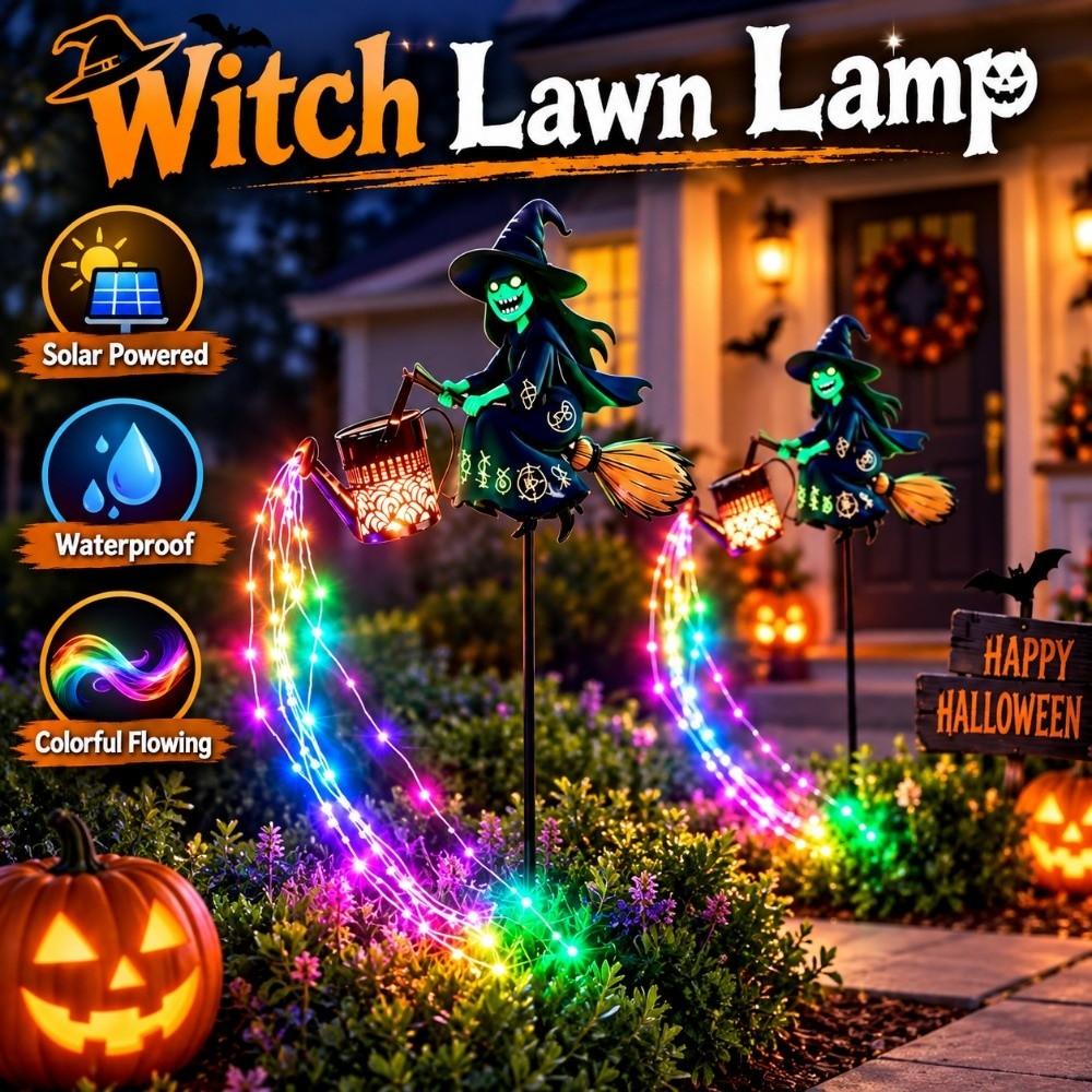 Watering Can Lantern Halloween Solar Lights Waterproof Witch Garden Light Outdoor Patio